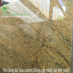 Đá hoa cương vàng tinh xảo vừa khít với từng không gian